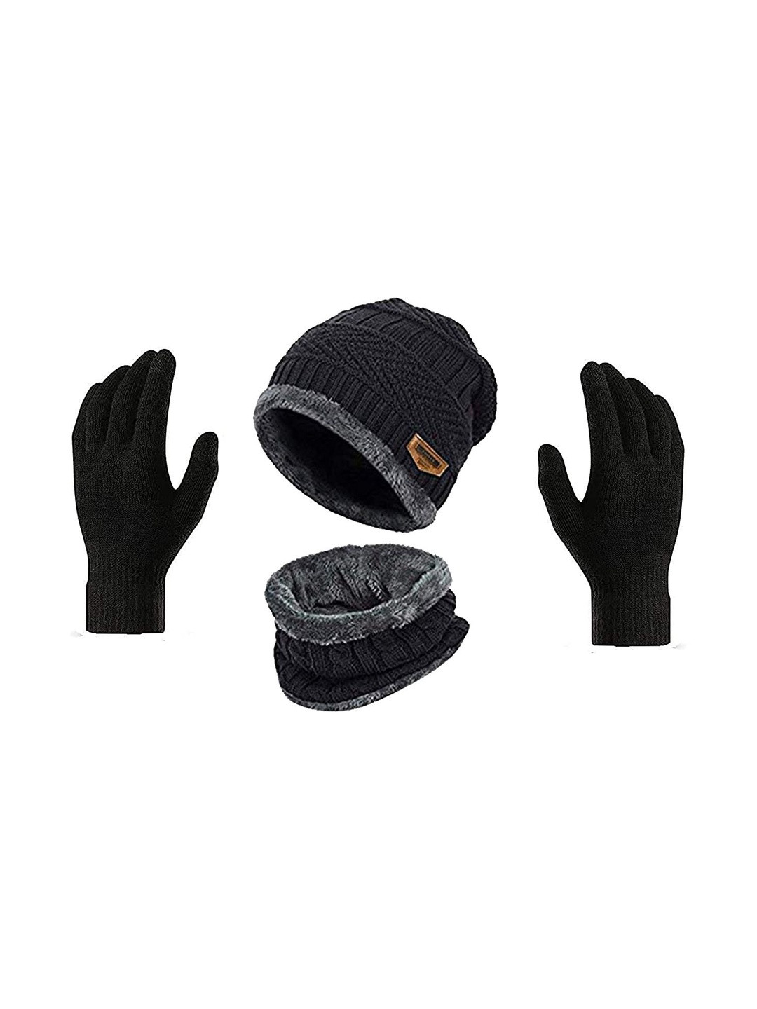 Navkar Crafts Unisex Woollen Beanie Set