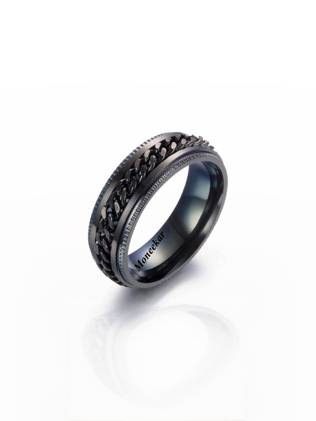 Moneekar Jewels Unisex Stainless Steel 8mm Finger Ring