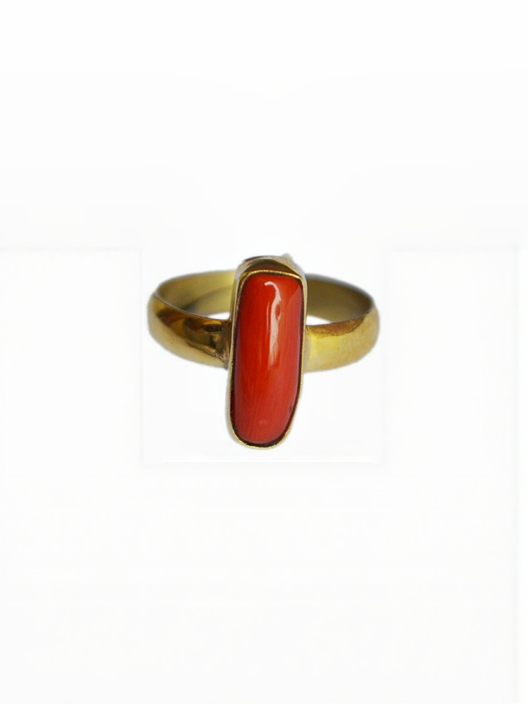 RAVIOUR LIFESTYLE Unisex 4.55 Carat Coral Brass Finger Ring