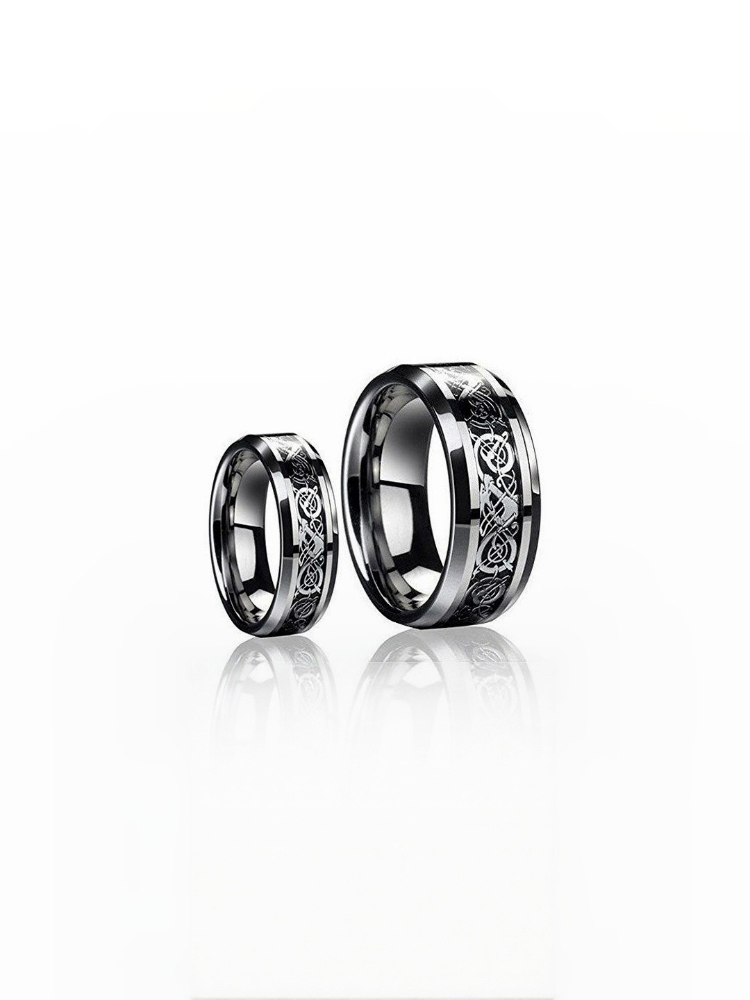 Moneekar Jewels Unisex Stainless Steel Finger Ring Pair