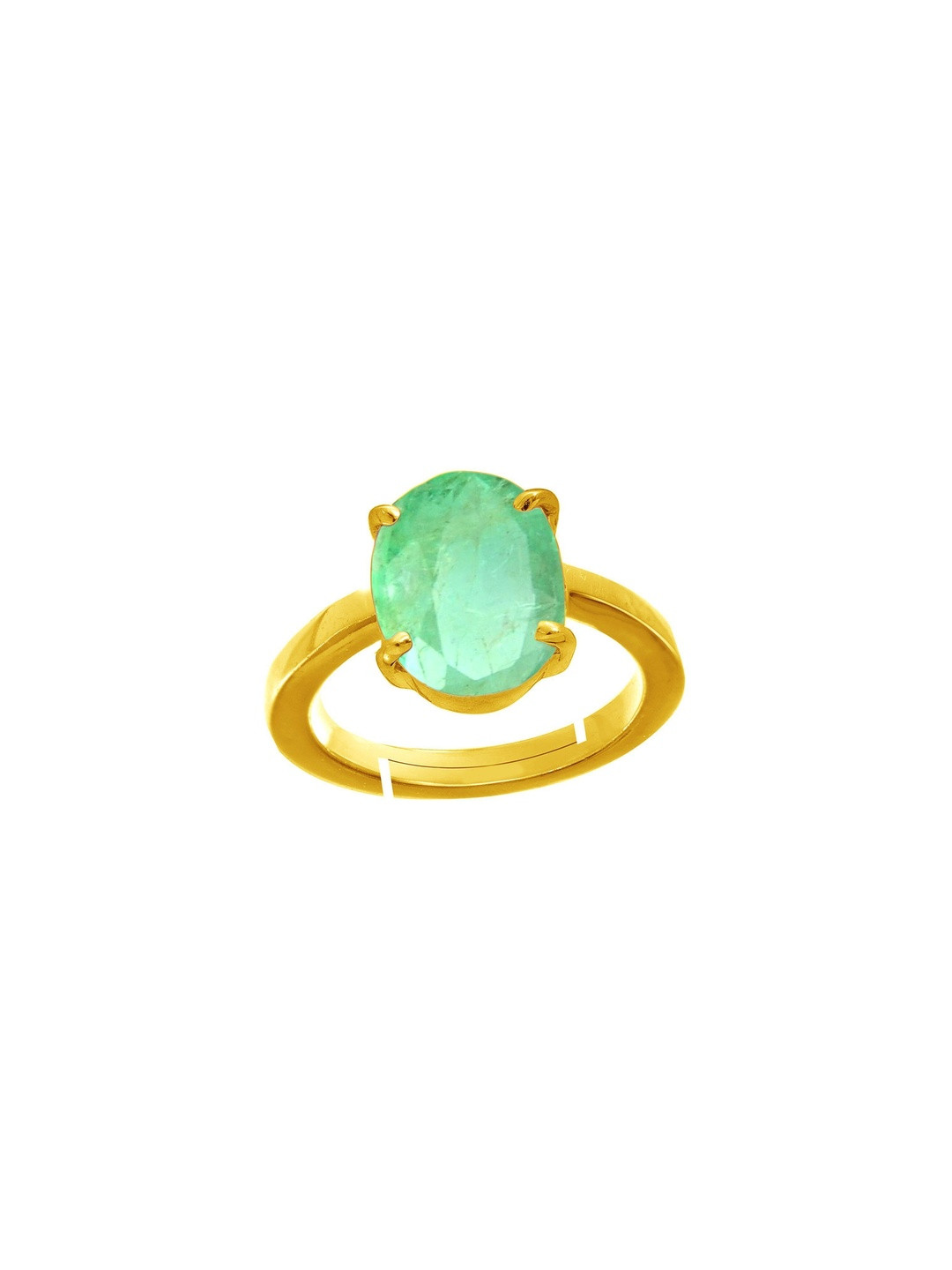 RAVIOUR LIFESTYLE Unisex Emerald Brass Finger Ring