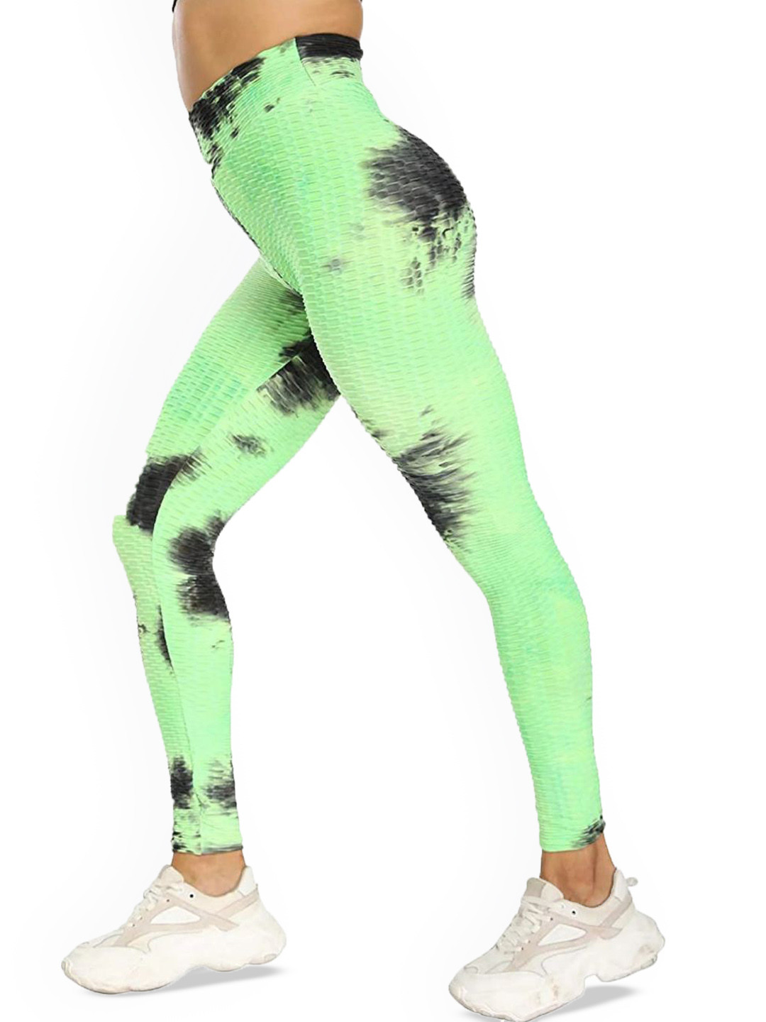 MULTIWA Women Tie Dye Bubble Gym Tights