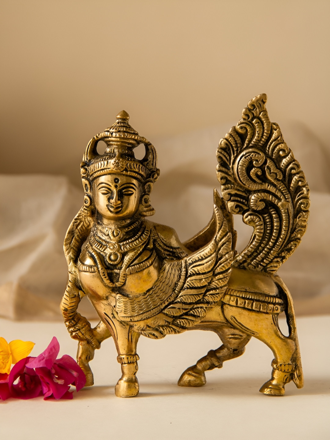 Imli Street Gold-Toned Kamdhenu Standing Religious Idol Showpiece