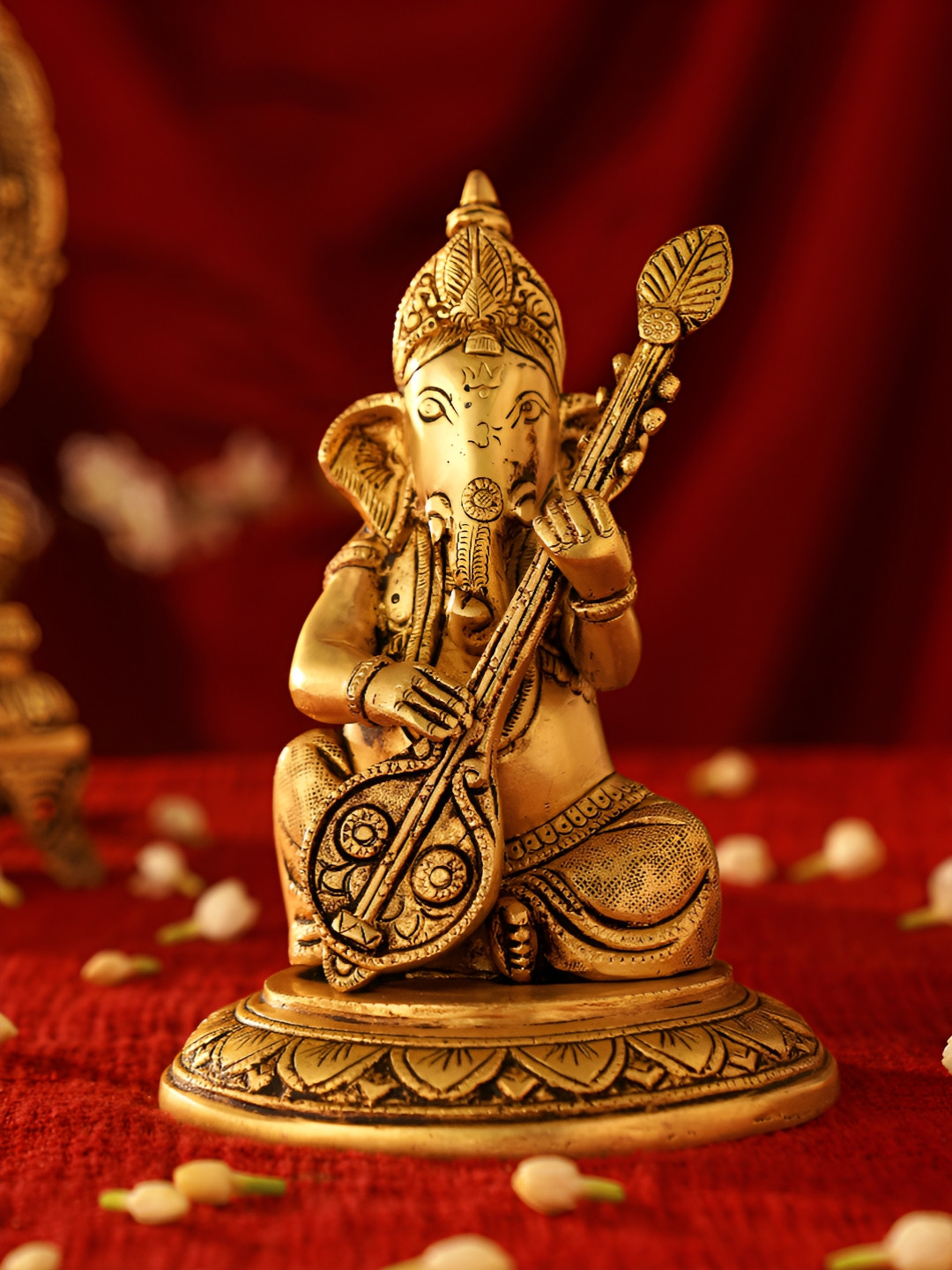 JAYPORE Gold-Toned Lord Ganesha Religious Idol Showpiece