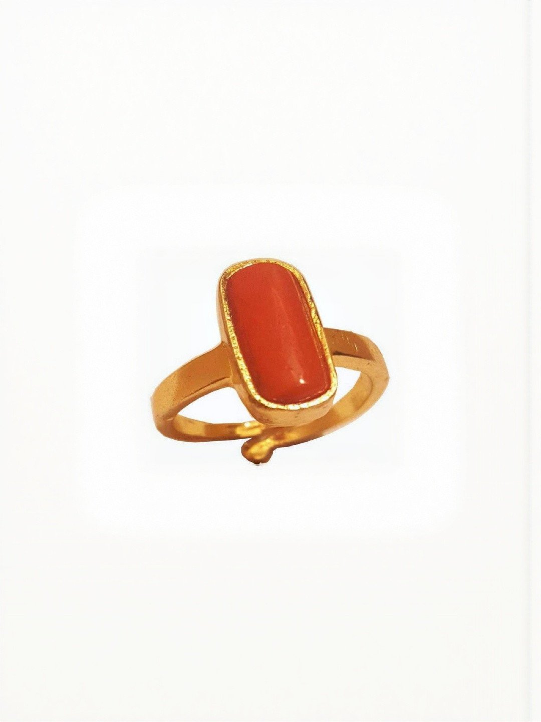 RAVIOUR LIFESTYLE Unisex Silver-Plated Copper Finger Ring with Red Stone