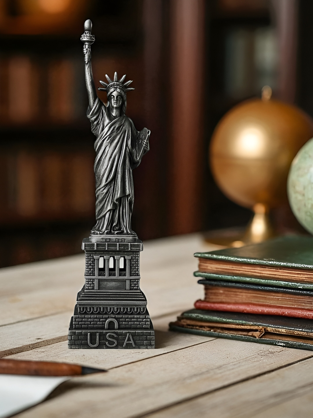 Ascension Silver-Toned The Statue Of Liberty Curio Matte Showpiece