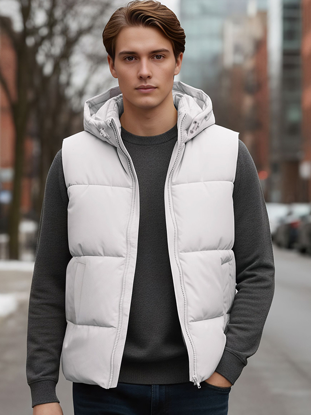 Celio Men Hooded Solid Lightweight Puffer Jacket