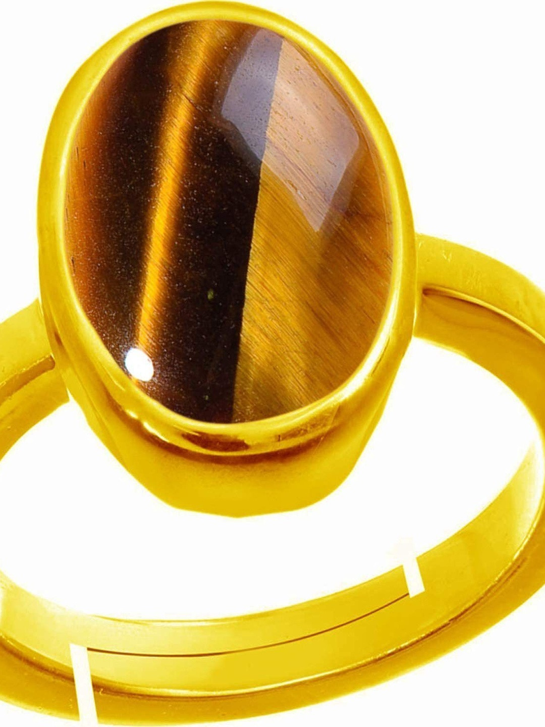 RAVIOUR LIFESTYLE Unisex Gold-Plated Brass Tiger Eye Finger Ring