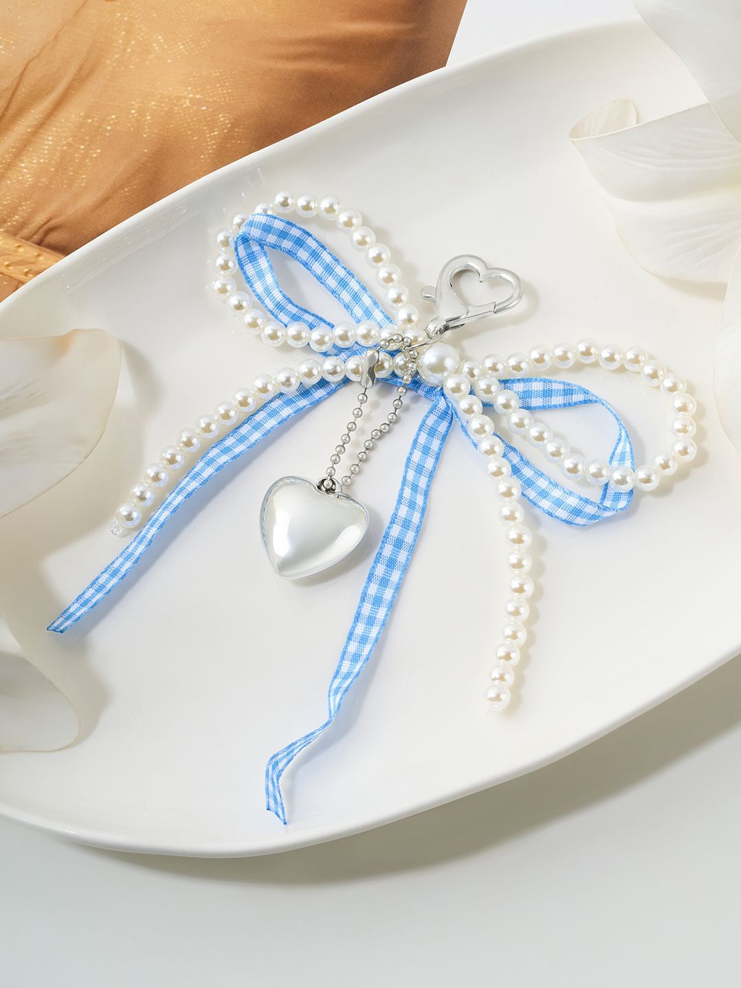 JOKER & WITCH Metal A Bow-Crush Beaded Bag Charm