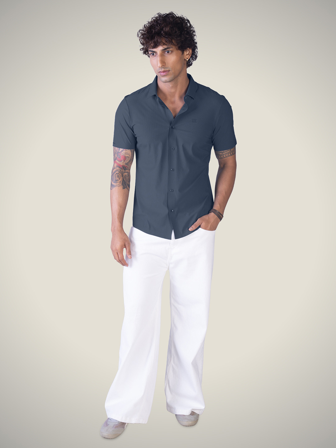 Hektor Big Checks Open Button Bonded Sweat Wicking UV Protected Shirt