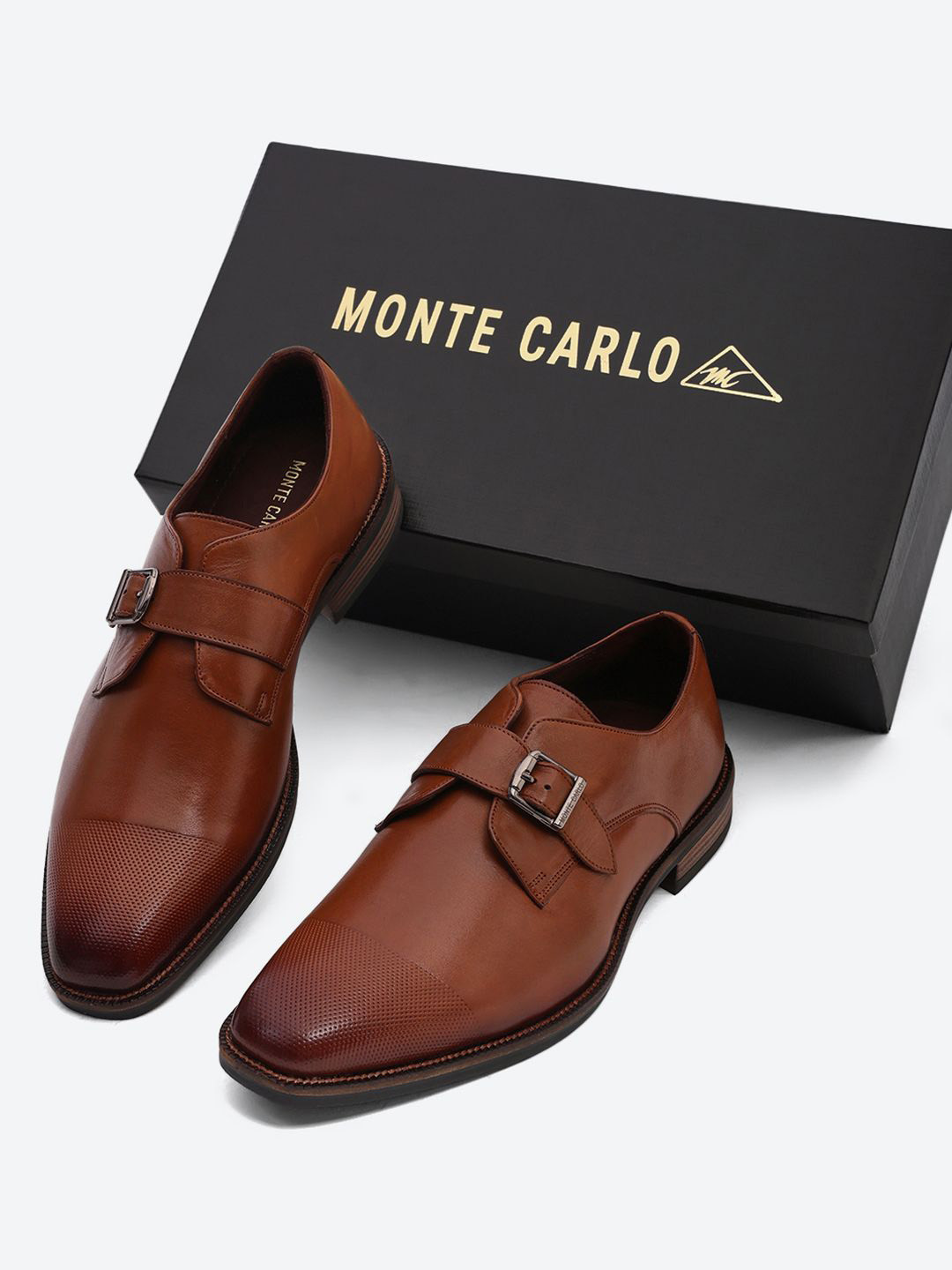 Monte Carlo Men Round Toe Single Strap Formal Monk Shoes