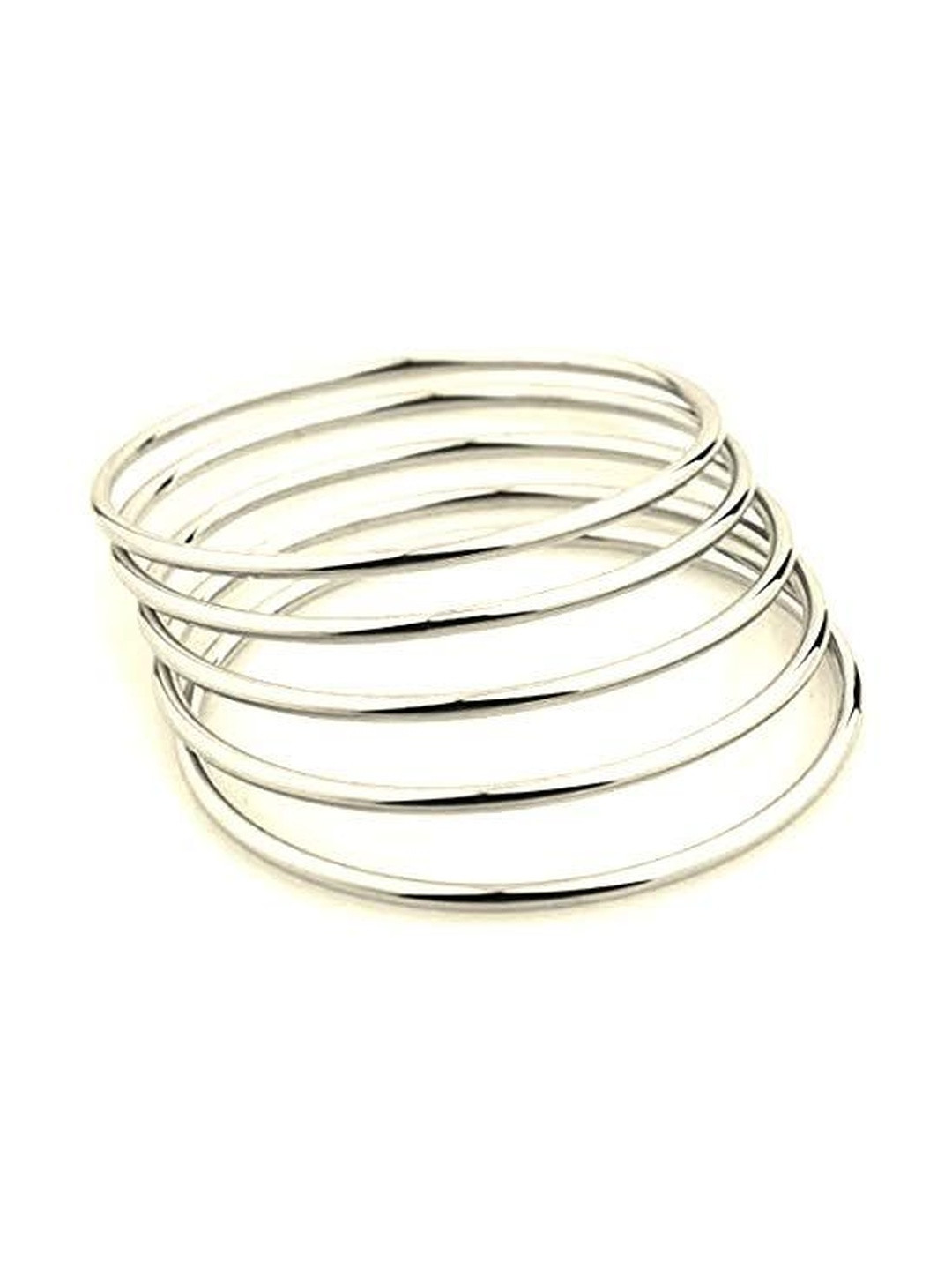 Moneekar Jewels Unisex Set Of 5 Stainless Steel Bangle-Style Bracelets
