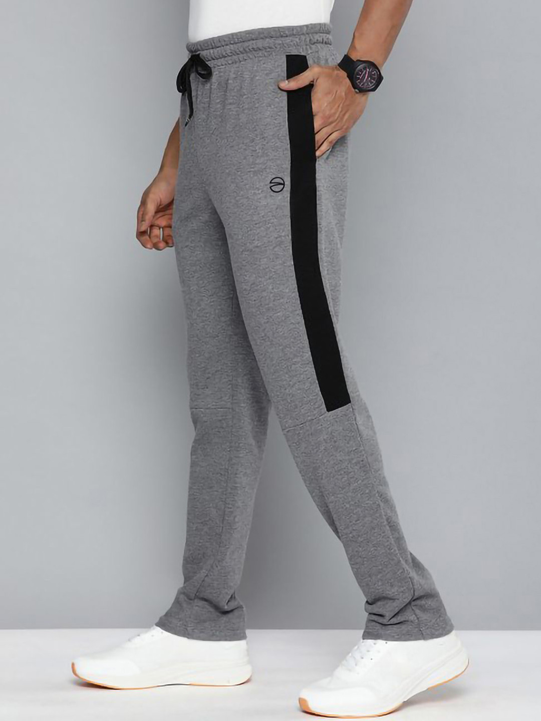 MOUNTAIN COLOURS Men Striped Relaxed Fit Mid-Rise Combed Cotton Track Pants