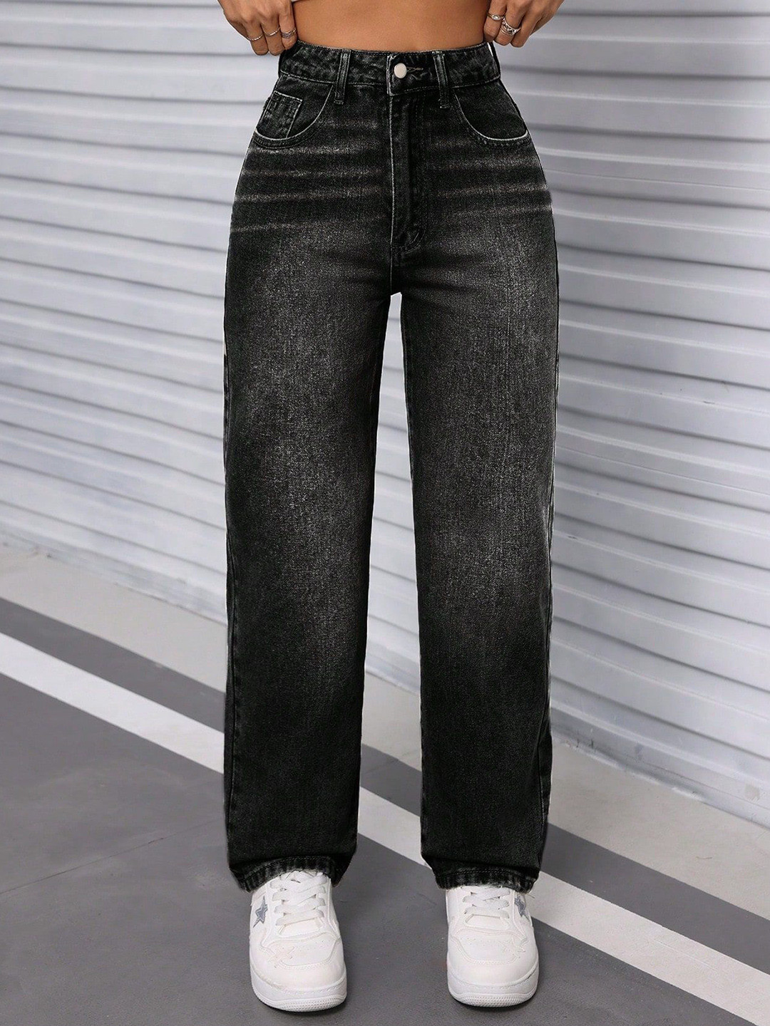 ROBECULT COLLECTION Women Comfort Straight Fit Heavy Fade Acid Wash Stretchable Jeans