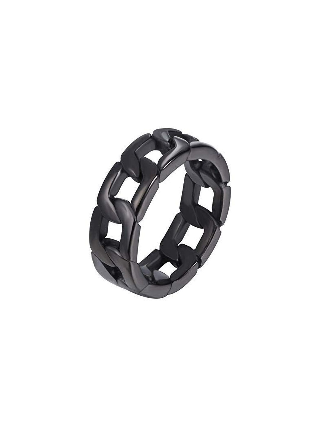 Moneekar Jewels Unisex Stainless Steel Cuban Link Finger Ring