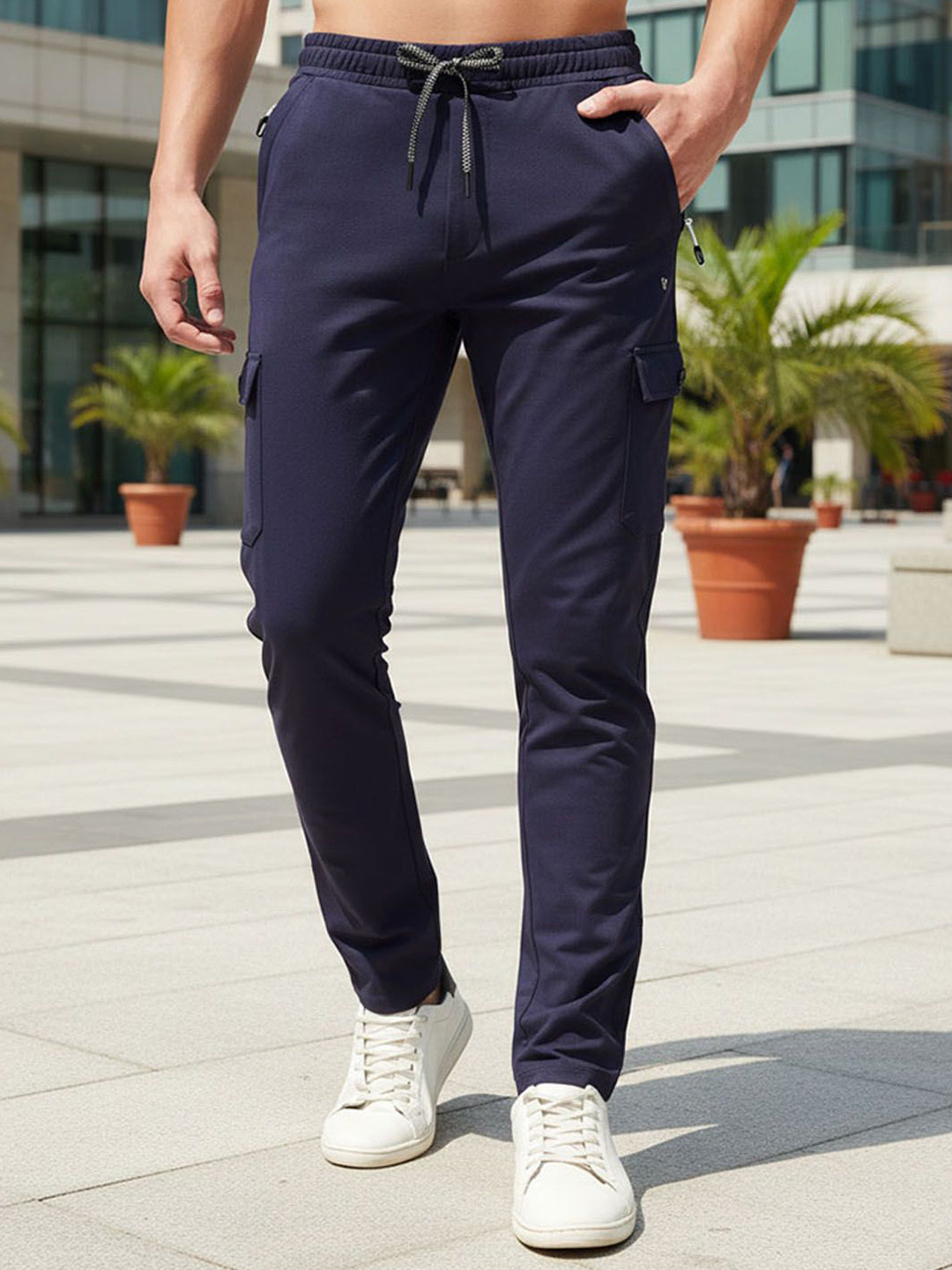 MOUNTAIN COLOURS Men Mid-Rise Cargo Track Pants