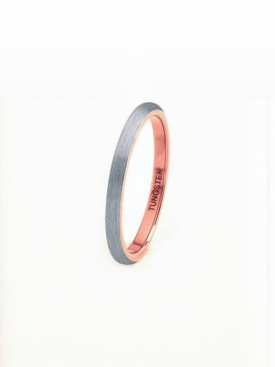 Moneekar Jewels Unisex 18K Rose Gold-Plated Tungsten Wedding Band Finger Ring