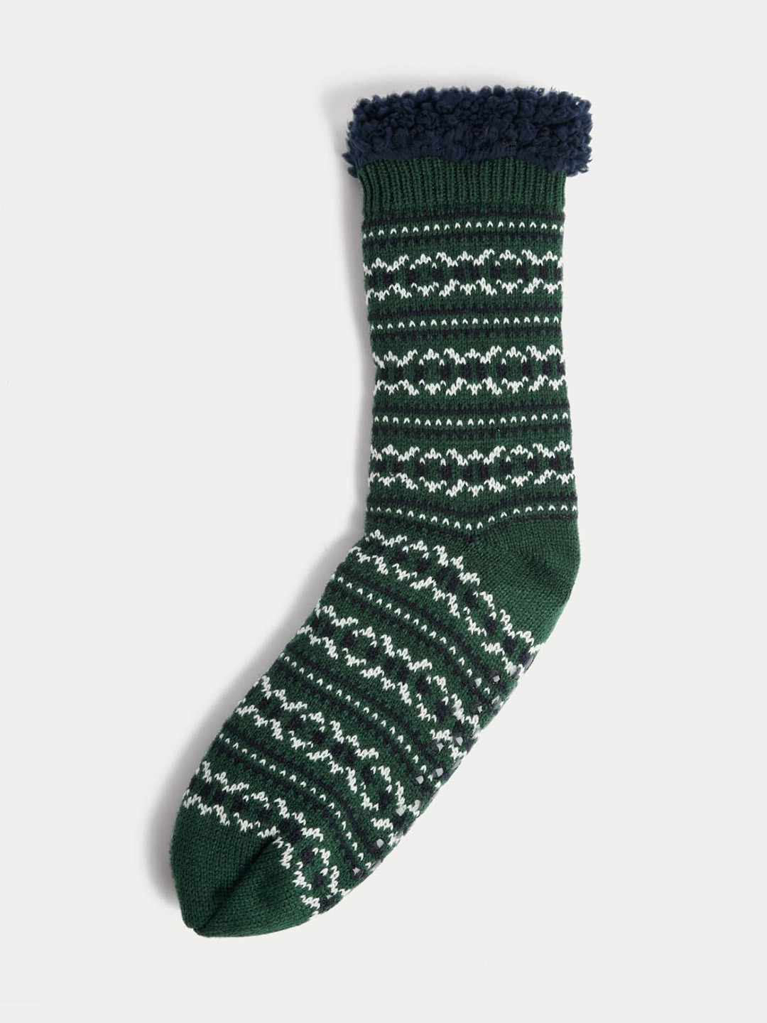 Marks & Spencer Men Patterned Knee-Length Fair Isle Slipper Socks