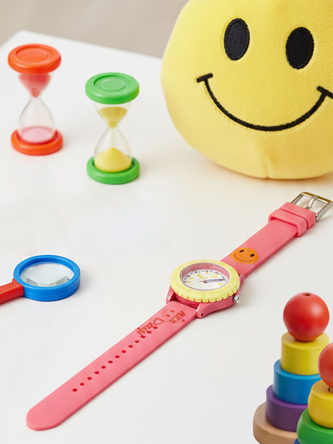 Time Up Kids Smiley Face Printed Dial & Textured Straps Analogue Watch BTR-NICE-12