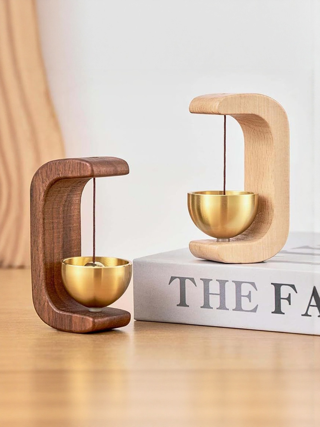 Go Hooked Gold Toned 2 Piece Wooden Magnetic Doorbell