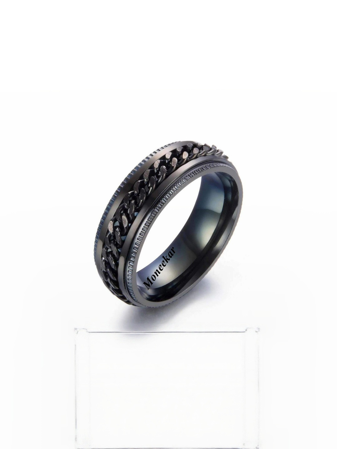 Moneekar Jewels Unisex Stainless Steel 8mm Finger Ring