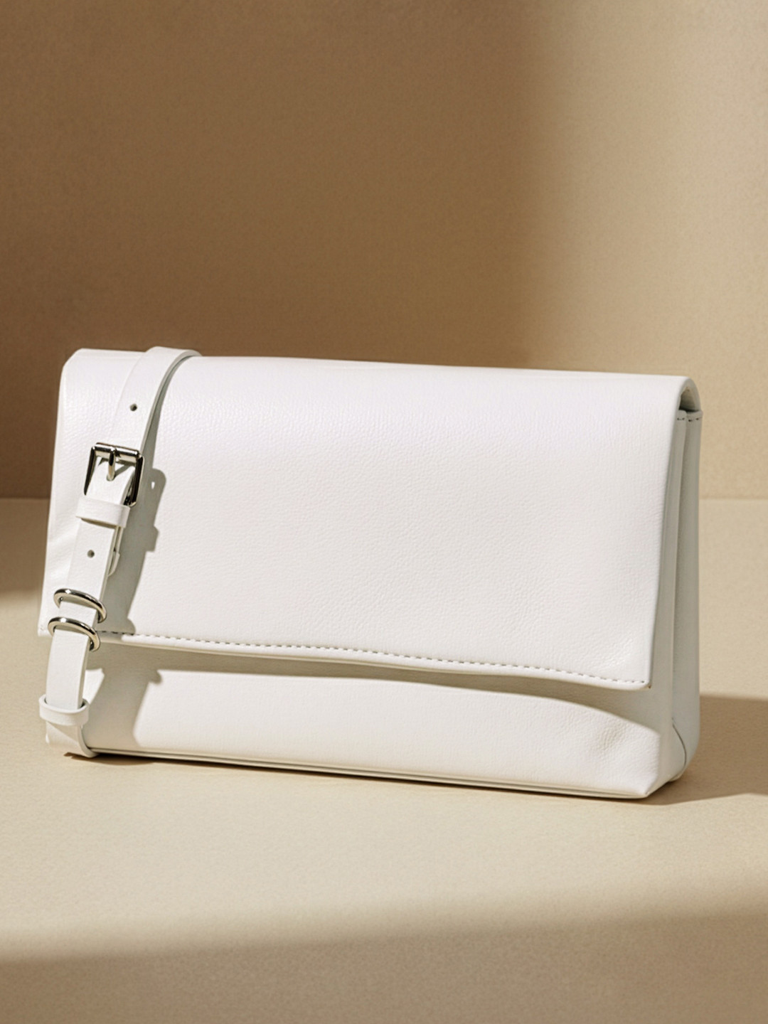 PARFOIS Solid Fold Over Structured Sling Bag