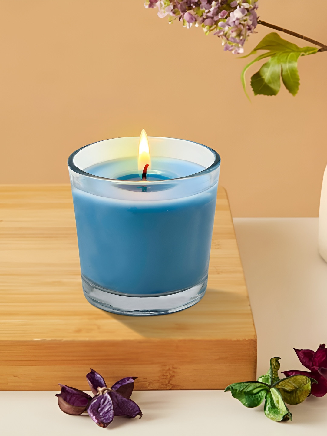 Garden Deco Sky-Blue Scented Jar Candle