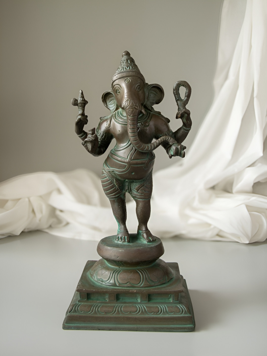 Imli Street Brown Standing Ganesha Religious Idol Showpiece
