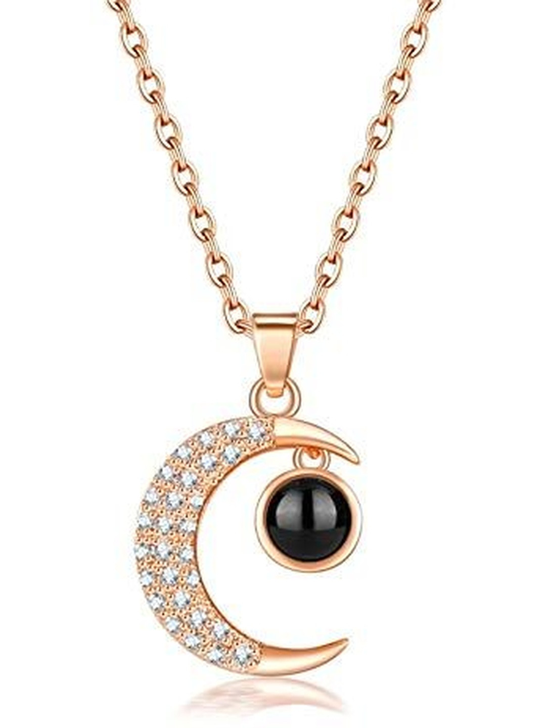 Moneekar Jewels Women Gold Half Moon Necklace