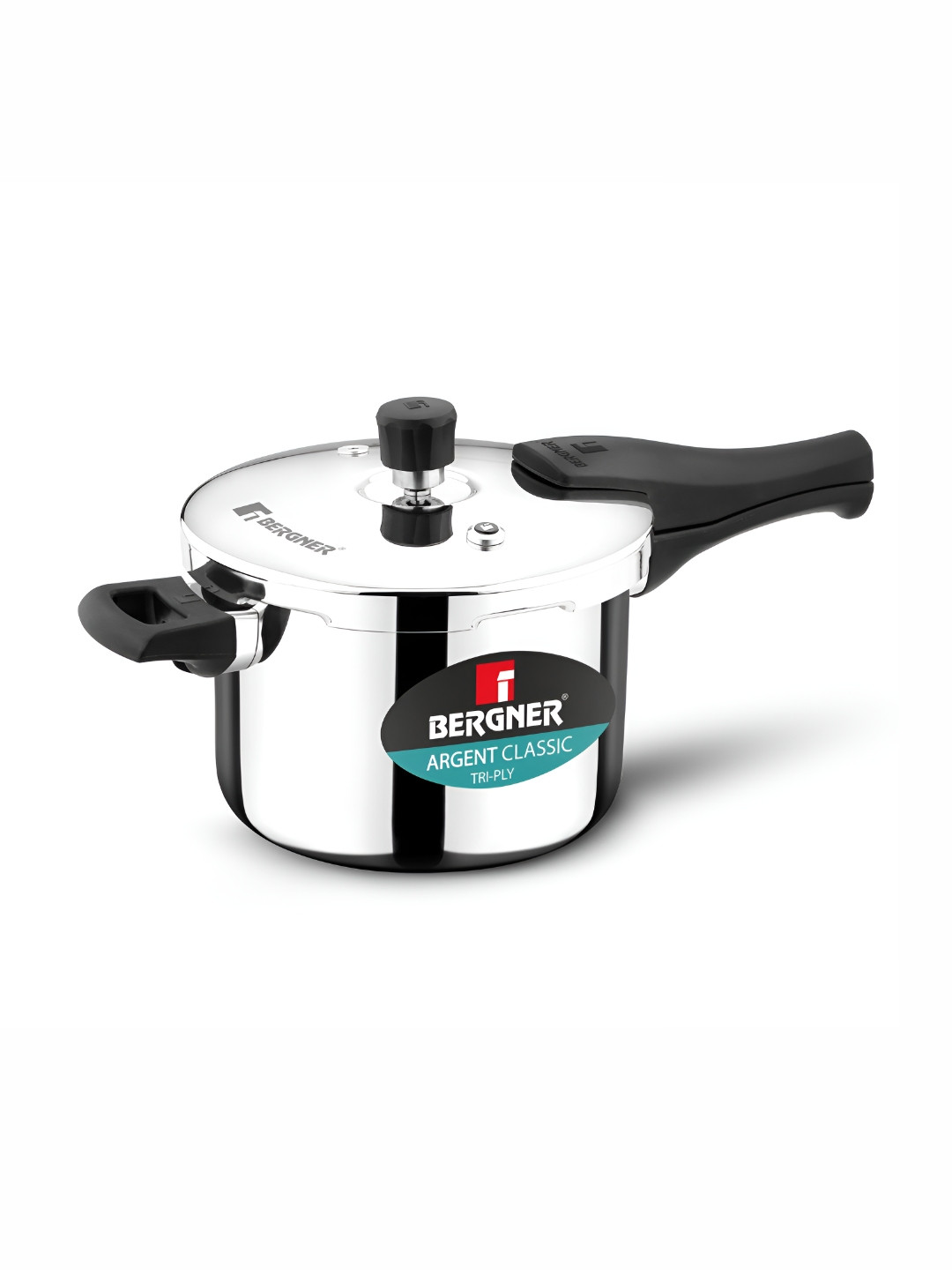 BERGNER Argent Silver-Toned Tri-Ply Stainless Steel Dishwasher Safe Pressure Cooker