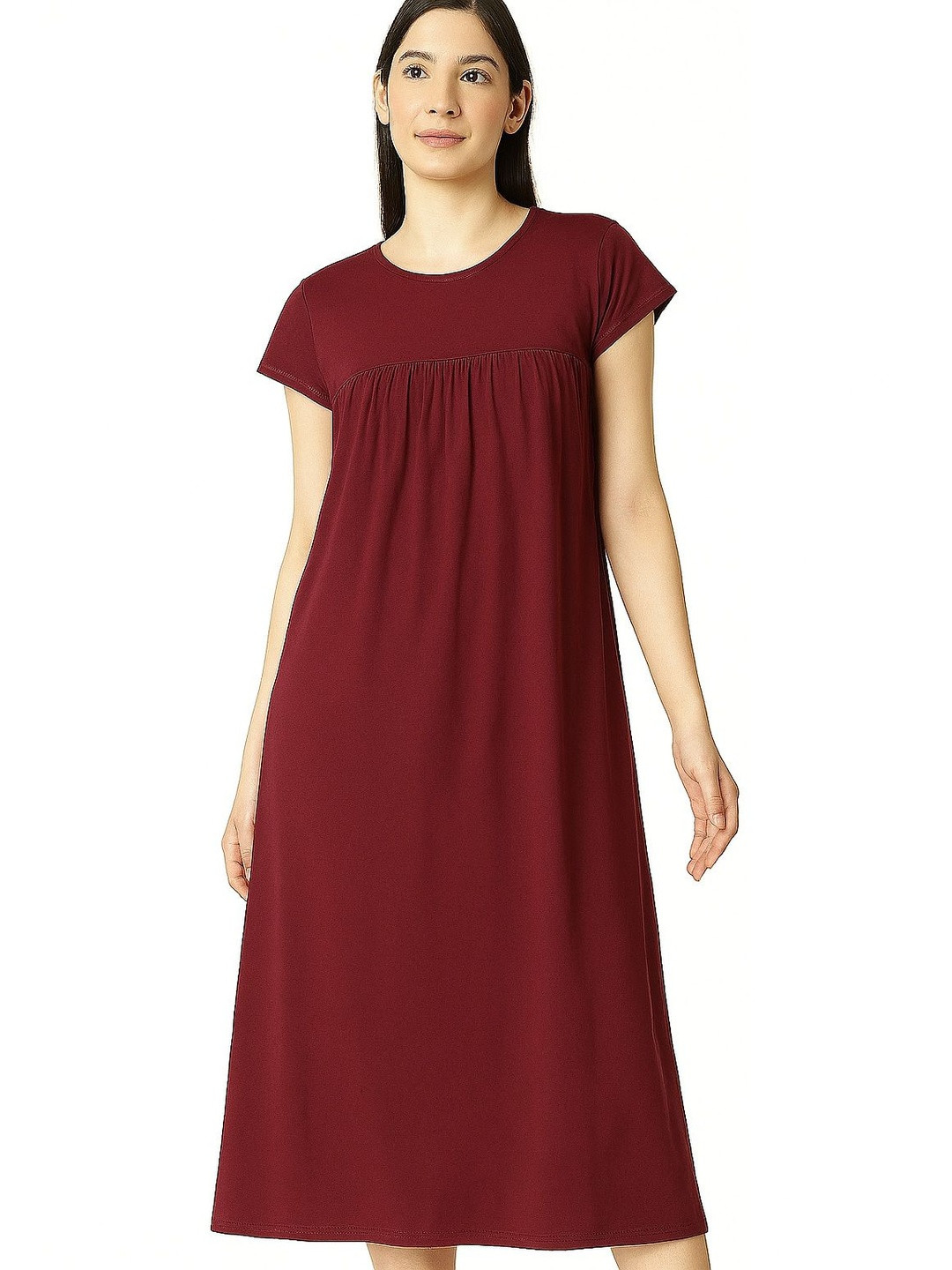 zebu Women Plain Polyester Nightdress
