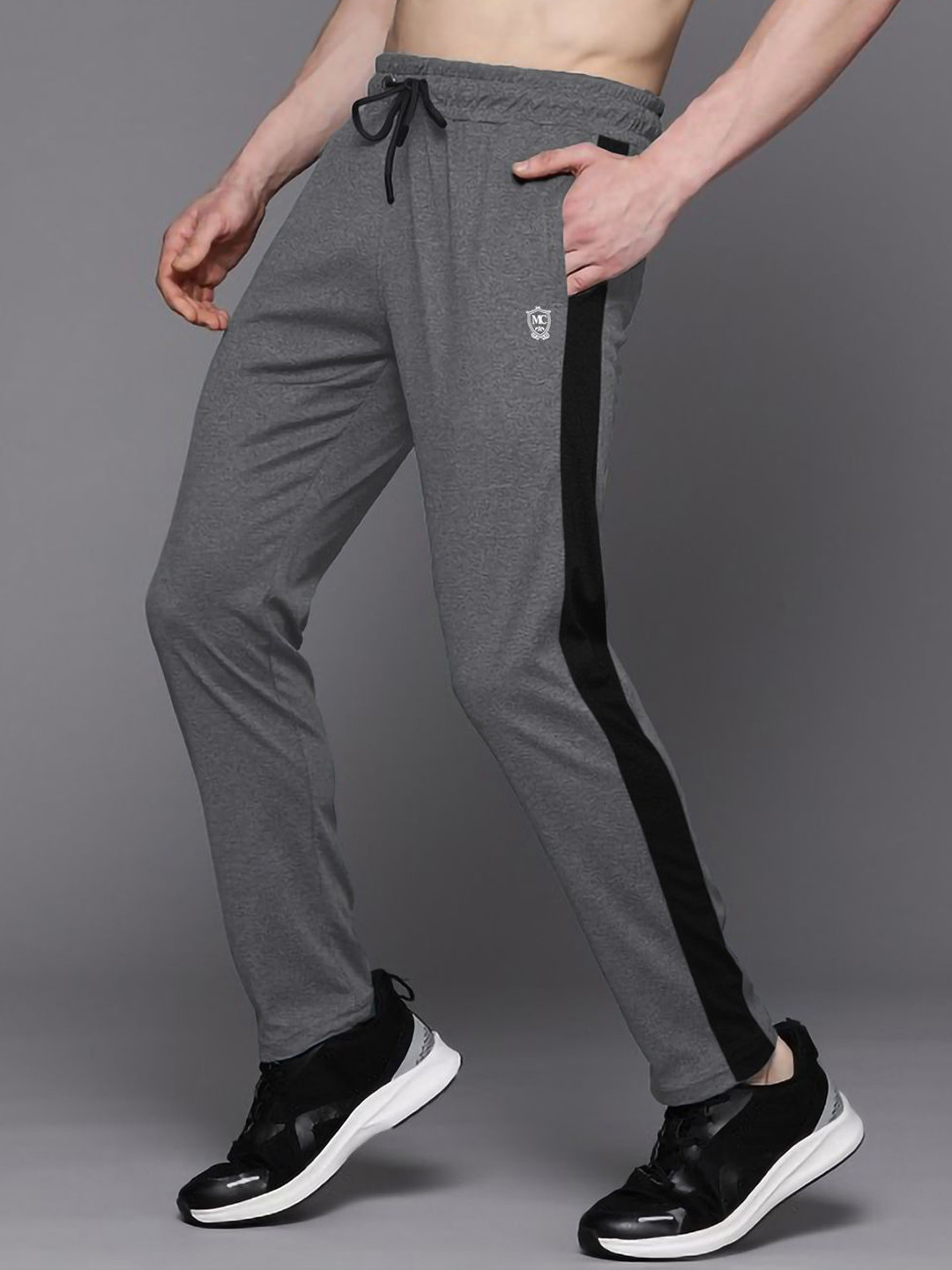 MOUNTAIN COLOURS Men Striped Combed Regular Fit Mid-Rise Cotton Track Pants