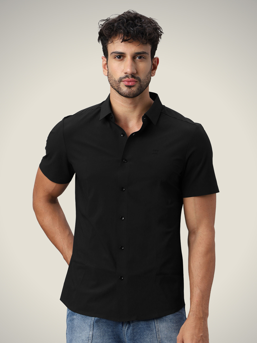 Hektor Big Checks Open Button Bonded Sweat Wicking UV Protected Shirt