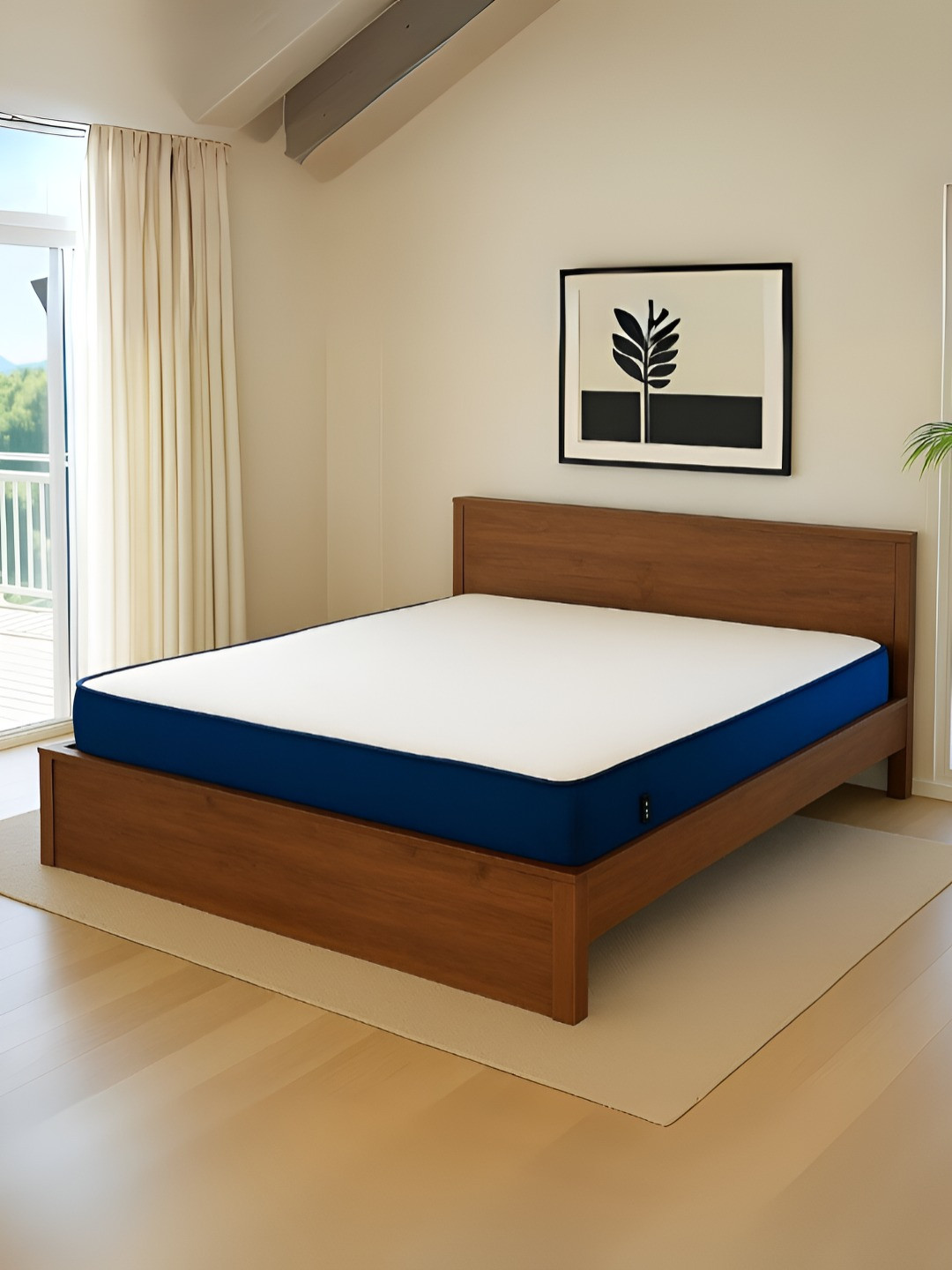 Royaloak White & Blue Memory Quilted Orthopedic Dynamic Queen Size Mattress