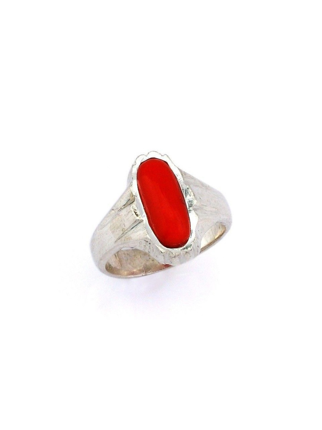 RAVIOUR LIFESTYLE Unisex 6.25 Ratti Silver Coral Finger Ring