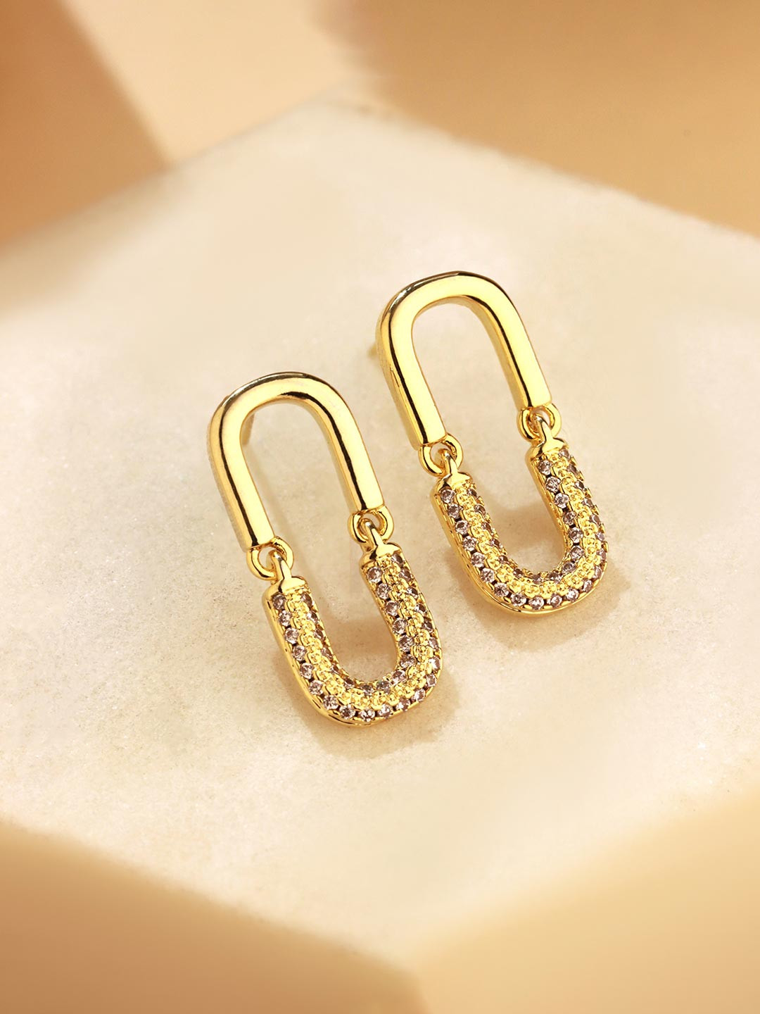 Voylla Gold-Plated Classic Loop Drop Earrings