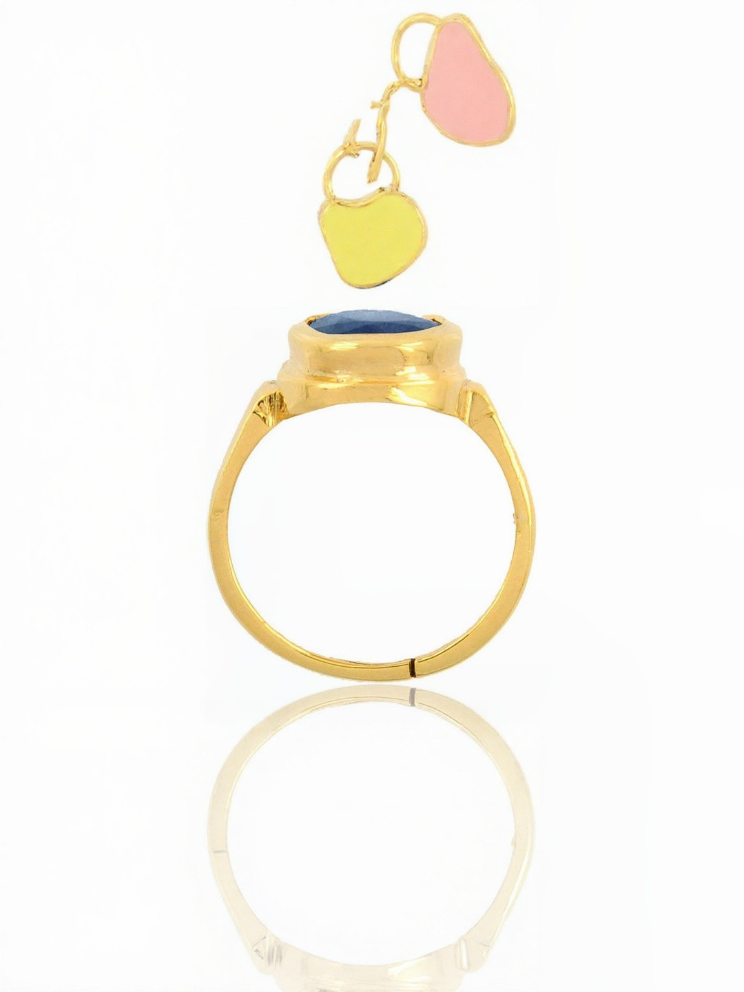 RAVIOUR LIFESTYLE Unisex 6.25 Ratti Blue Sapphire Free Size Copper-Plated Finger Ring