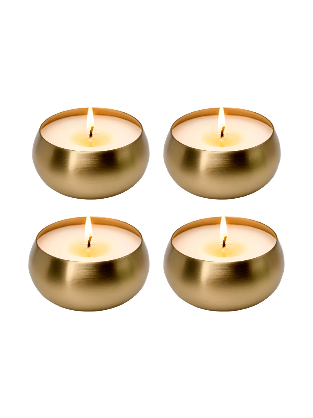 Garden Deco Gold-Toned 4 Pieces Tin Scented Candles