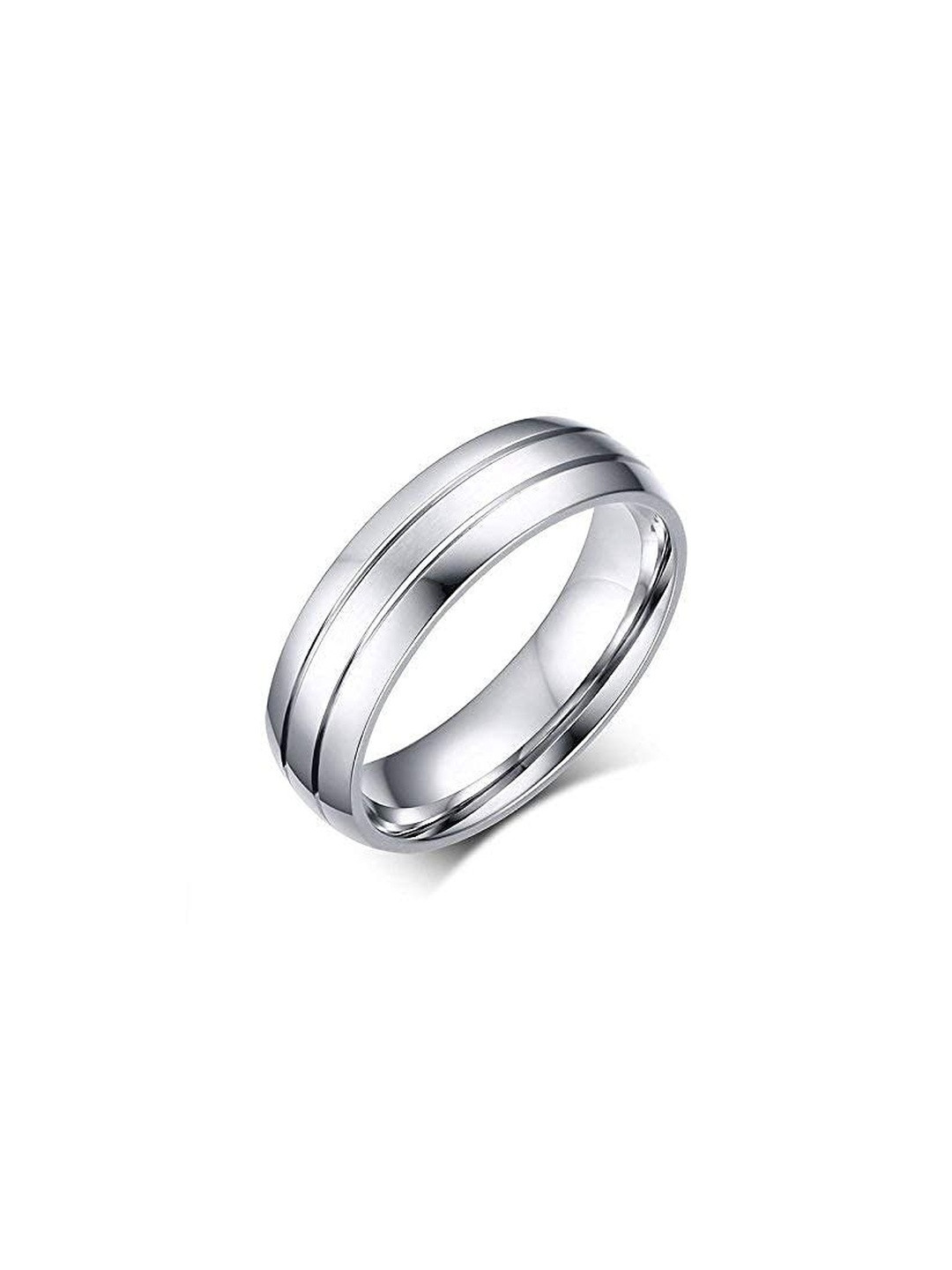 Moneekar Jewels Men Titanium-Look Stainless Steel Finger Ring