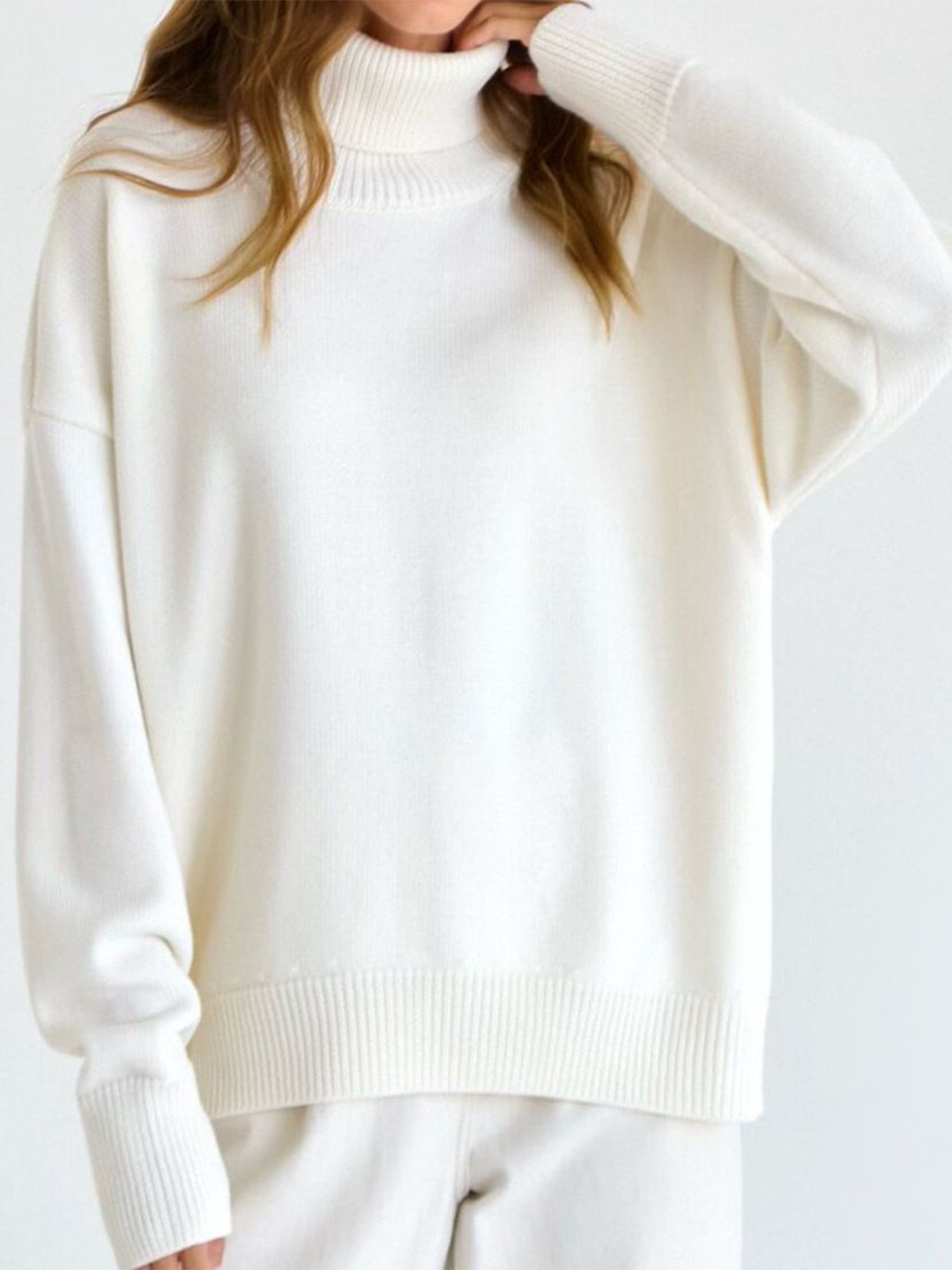 StyleCast Women Turtleneck Long Sleeves Oversized Pullover