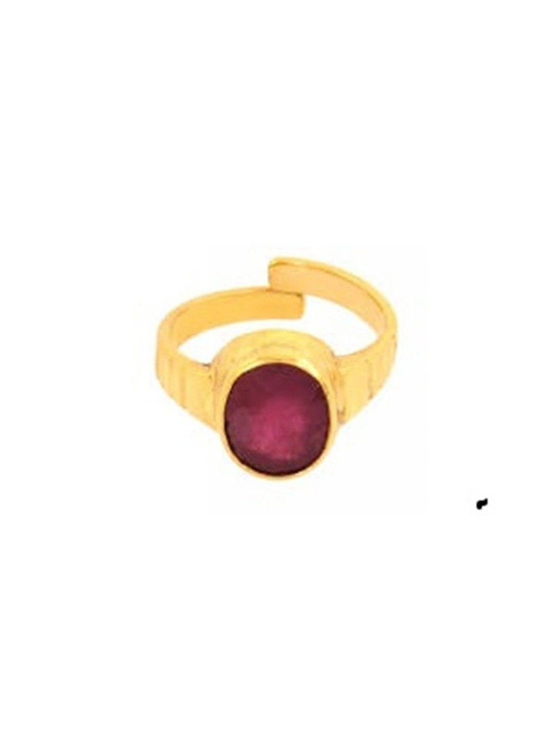 RAVIOUR LIFESTYLE Unisex Gold-Plated Ruby Manak Asthdhatu Finger Ring