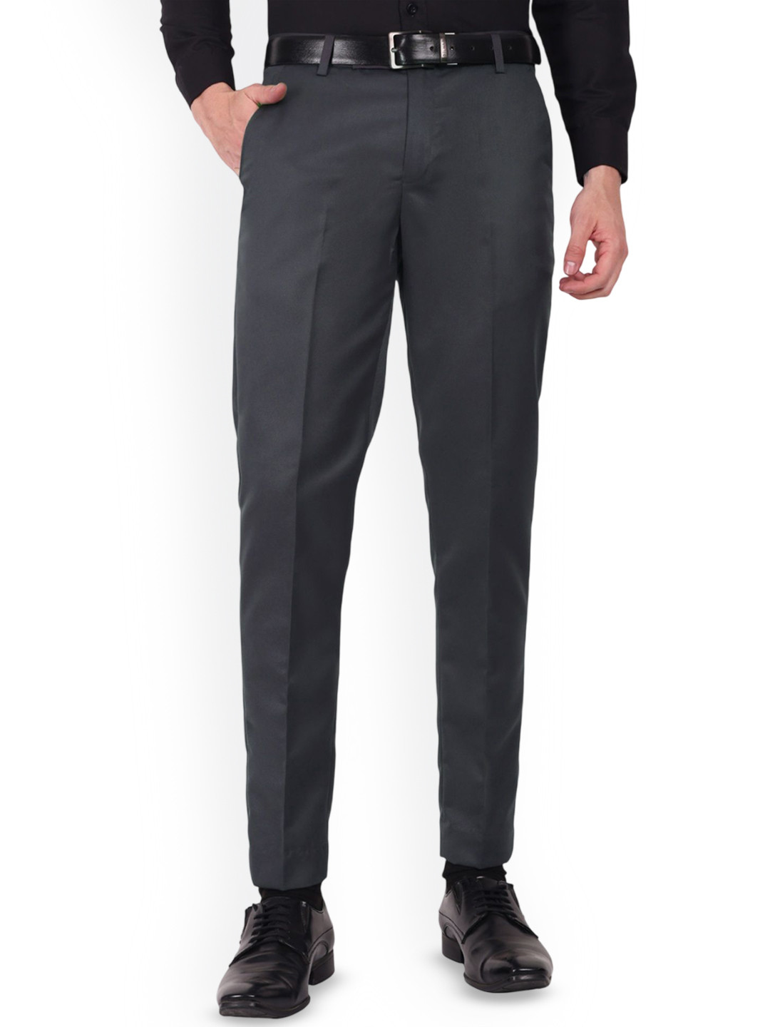 SWISS HORN Men Mid-Rise Easy Wash Formal Trousers