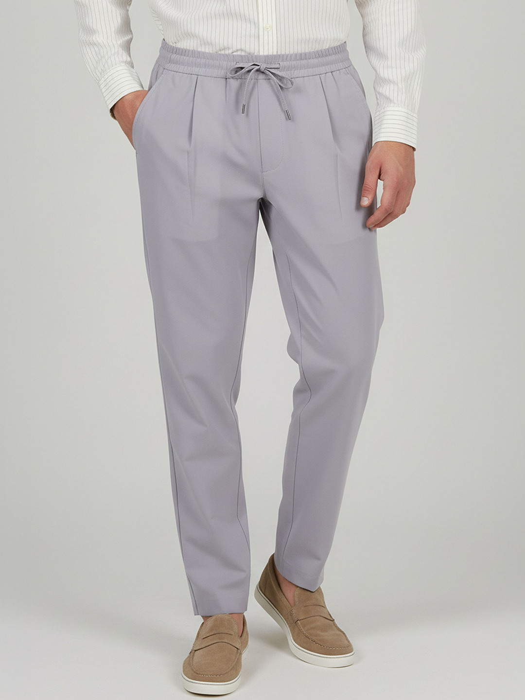 Celio Men Solid Drawstring Straight Fit Trousers