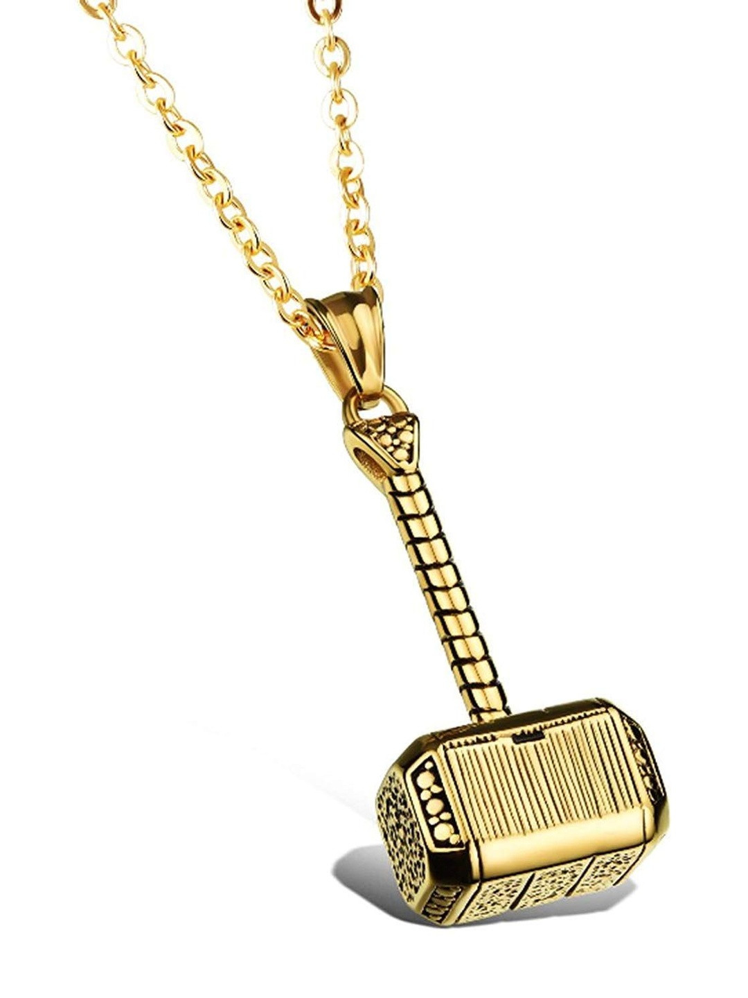 Moneekar Jewels Gold-Plated Hammer Pendant With Chain