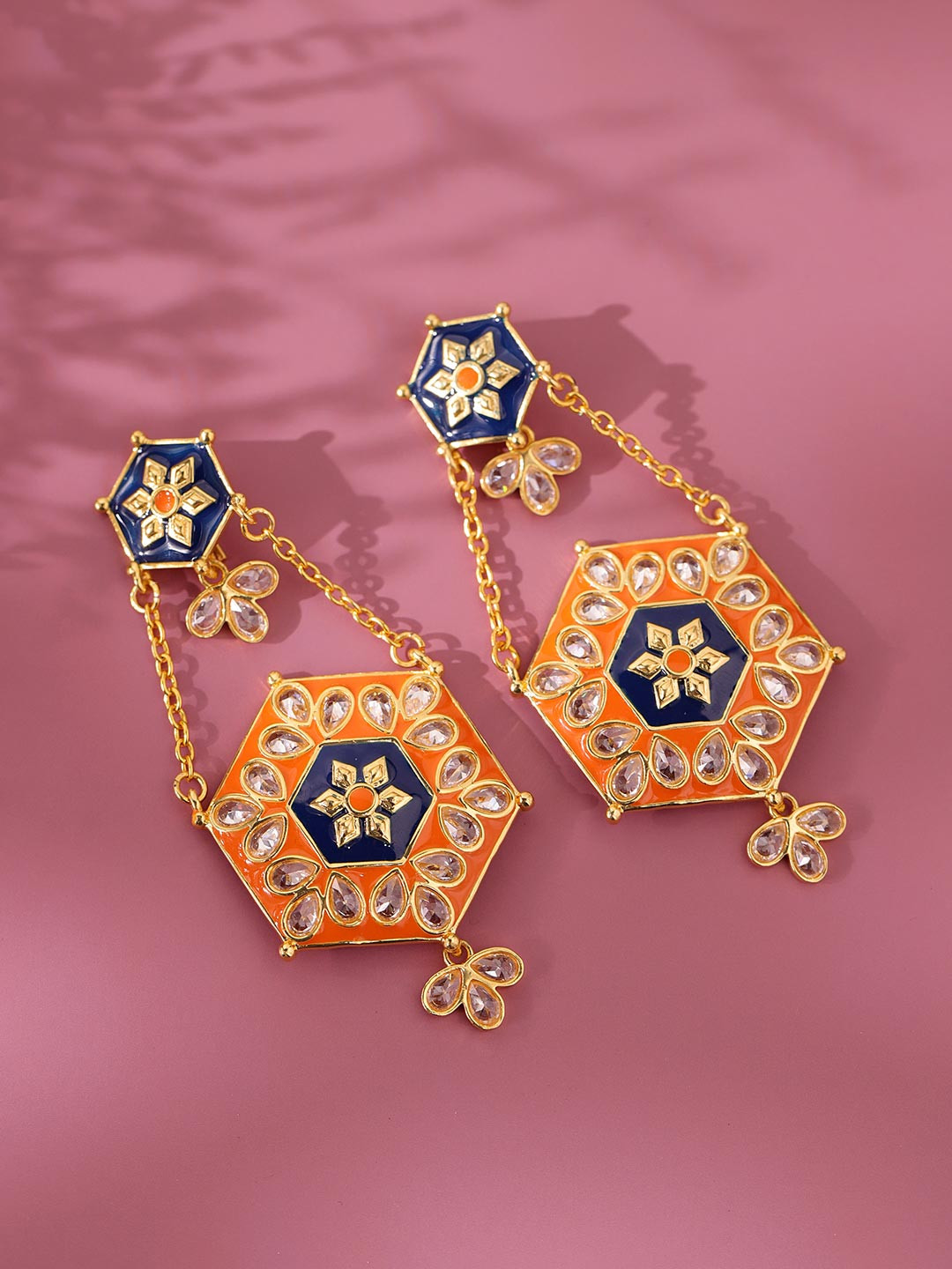 Voylla Women Gota Patti Shahi Jharokha Baaliyan Earrings