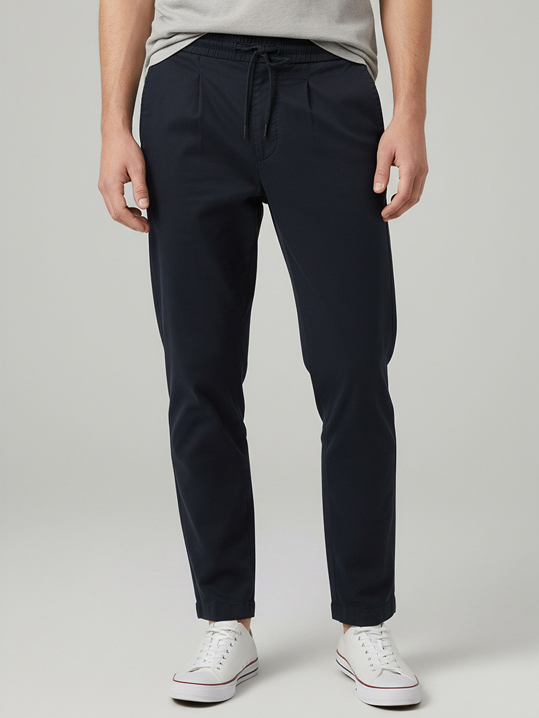 Celio Men Solid Cotton Mid-Rise Jogger No Fly Regular Trousers