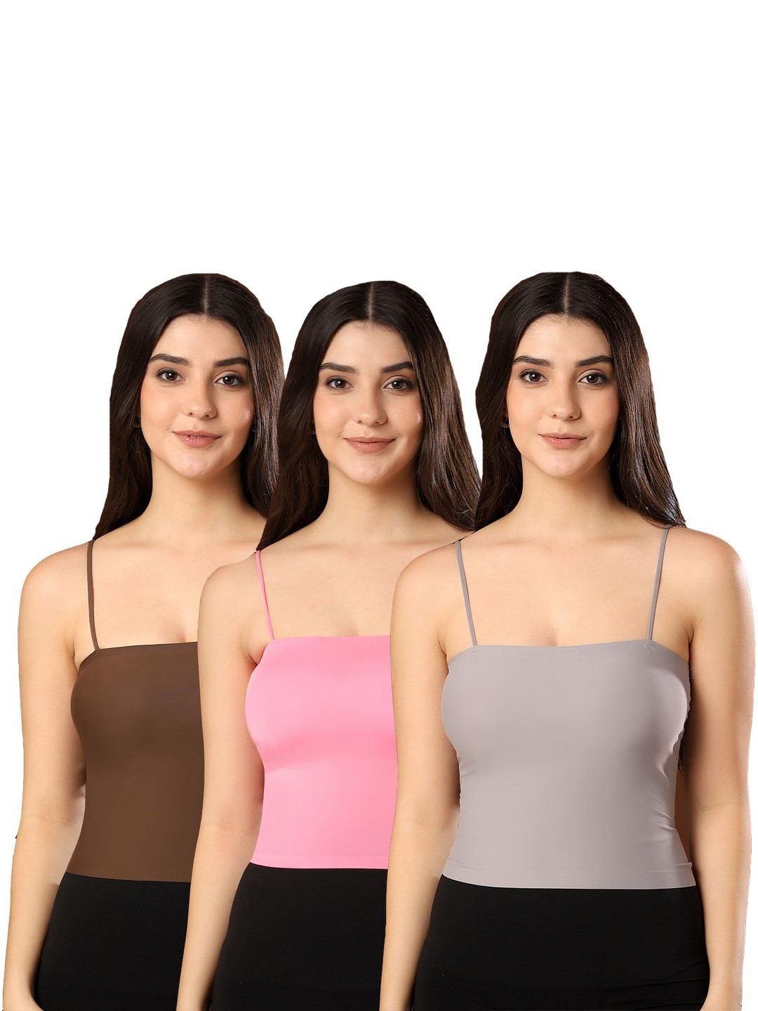 PAAVKI Pack Of 3 Women Lightly Padded Camisole Tank Top