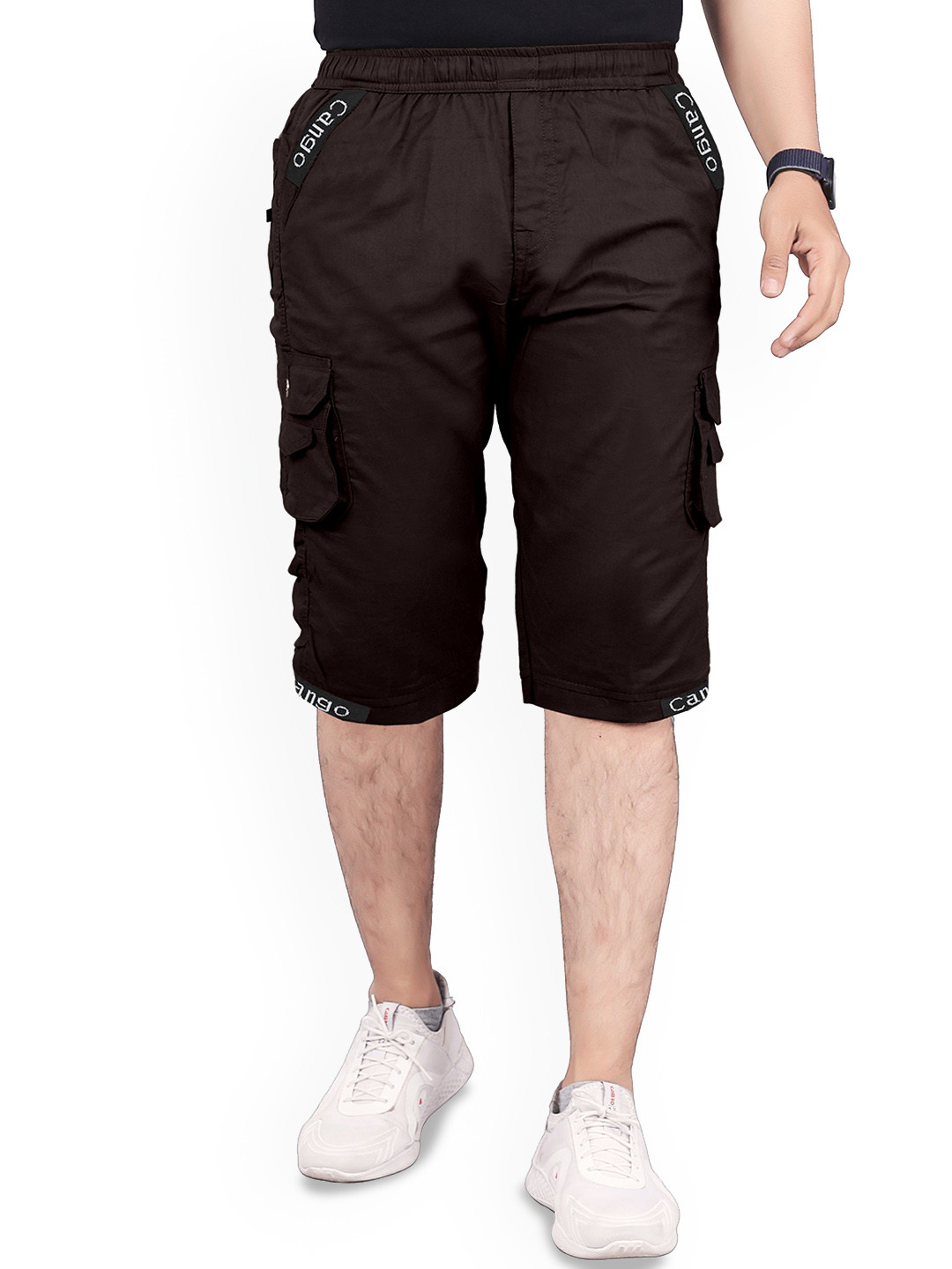 WINSUNITY Men's Solid Cargo Style Shorts