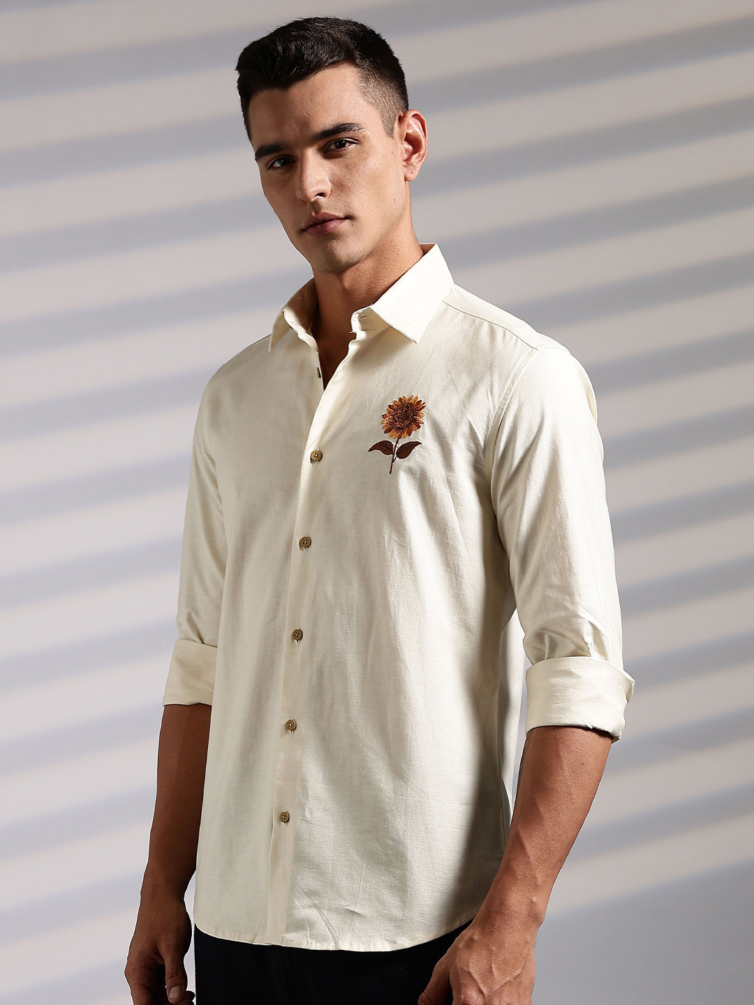 Eszett Men Solid Cotton Shirts
