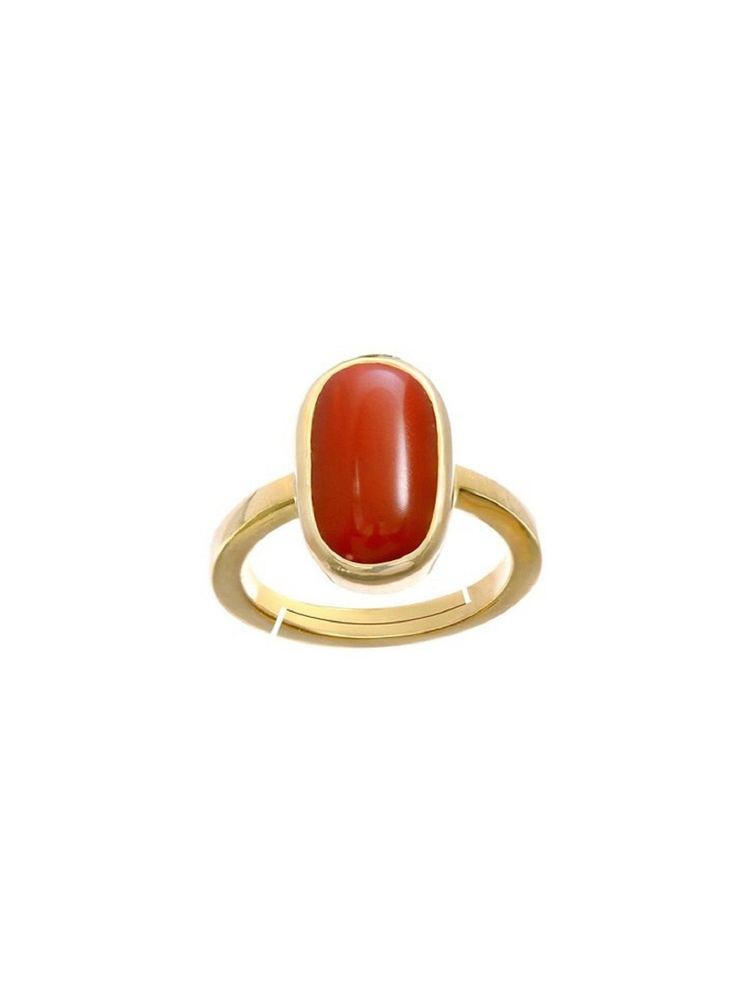 RAVIOUR LIFESTYLE Unisex 6.6 Carat Gold-Plated Coral Finger Ring